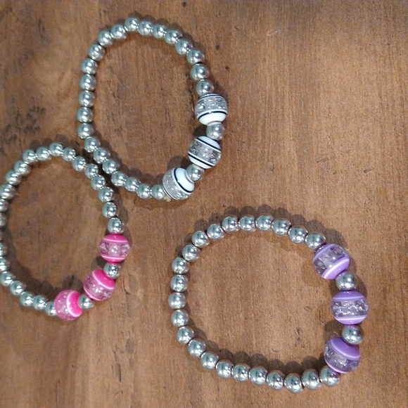 NWT Seafoam green ribbed baby tee with 3 Paparazzi bracelet bundle - Picture 2 of 3